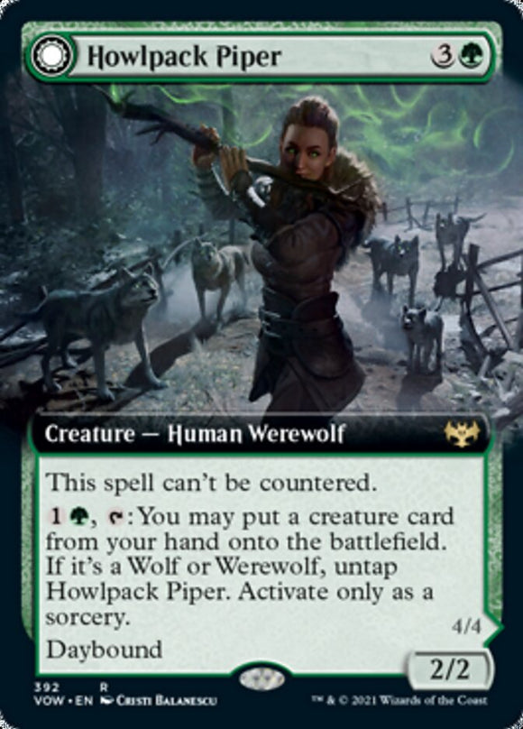 Gaitero aullador // Aullador cantor salvaje (ilustración ampliada) [Innistrad: Crimson Vow] 