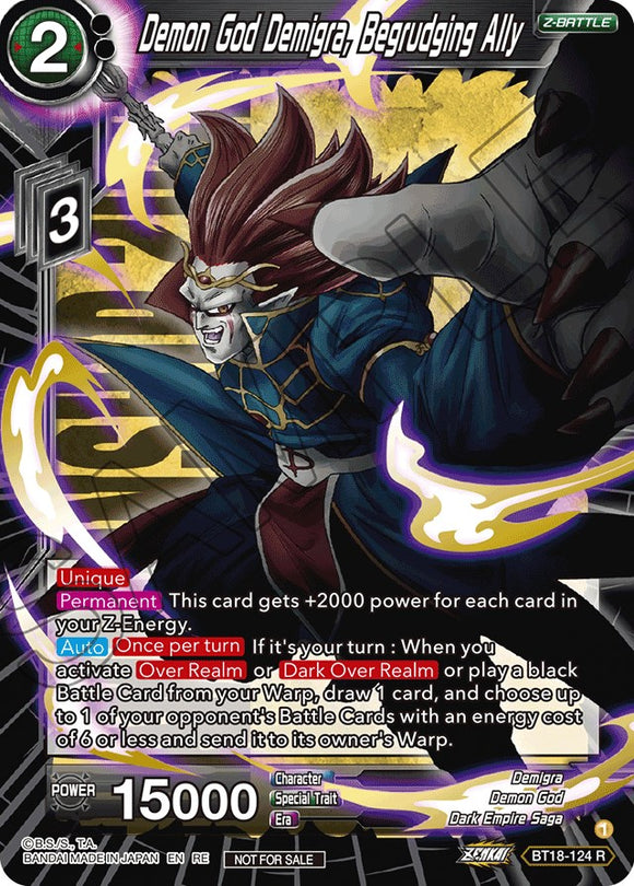 Dios demonio Demigra, aliado a regañadientes (Campeonato 2022) (BT18-124) [Cartas de promoción] 