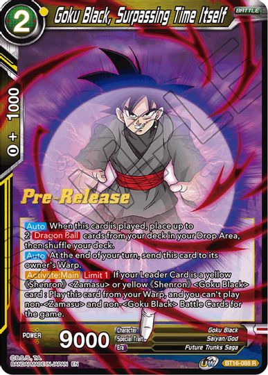 Goku Black, superando al tiempo mismo (BT16-088) [Promociones de prelanzamiento de Realm of the Gods] 