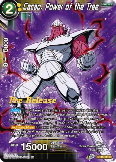 Cacao, el poder del árbol (BT15-111) [Promociones previas al lanzamiento de Saiyan Showdown]