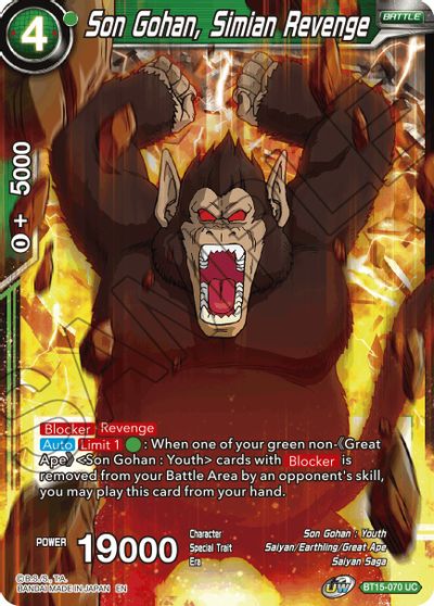 Son Gohan, la venganza de los simios (BT15-070) [Duelo de los saiyajin] 