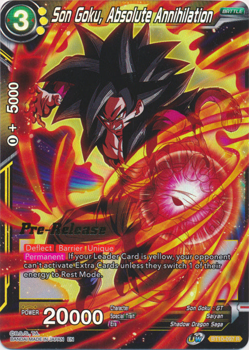 Son Goku, Aniquilación absoluta (BT10-097) [Promociones de prelanzamiento de Rise of the Unison Warrior] 