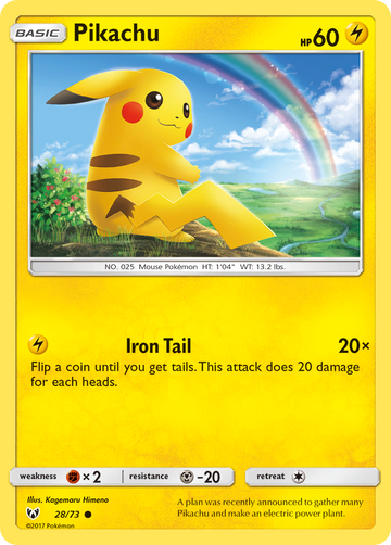 Pikachu (28/73) [Sol y Luna: Leyendas brillantes] 