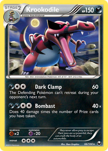 Krookodile (66/108) (Exclusivo de la baraja temática) [Black &amp; White: Dark Explorers] 