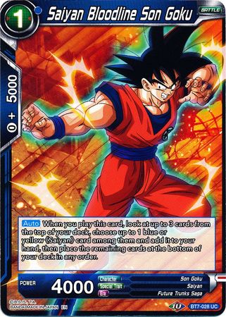 Línea de sangre Saiyan Son Goku (BT7-028) [El asalto de los Saiyans] 