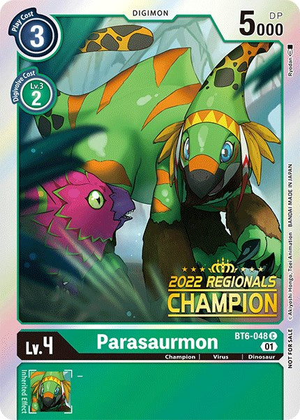 Parasaurmon [BT6-048] (Campeonato Regional Online 2022) (Campeón Online) [Promociones de Doble Diamante] 