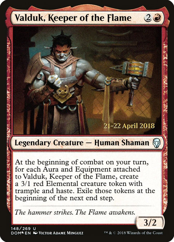 Valduk, guardián de la llama [Promociones previas al lanzamiento de Dominaria] 