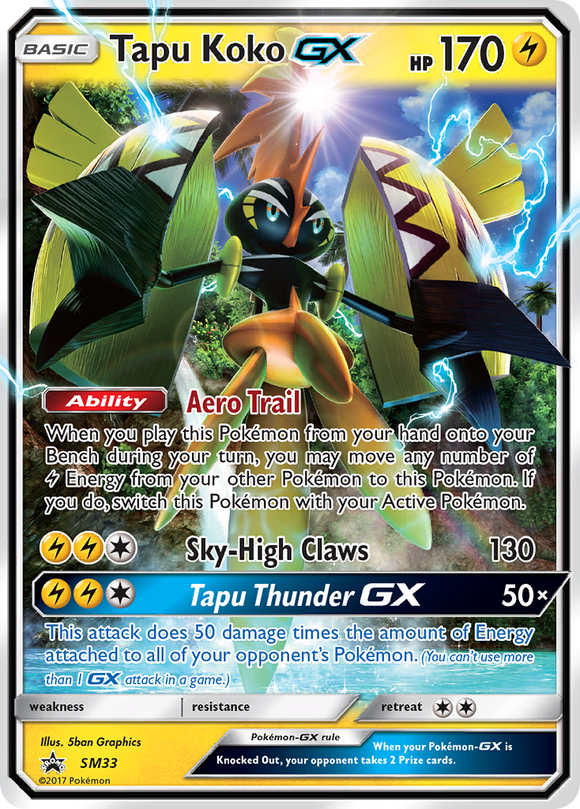 Tapu Koko GX (SM33) [Sun &amp; Moon: promociones de Black Star] 