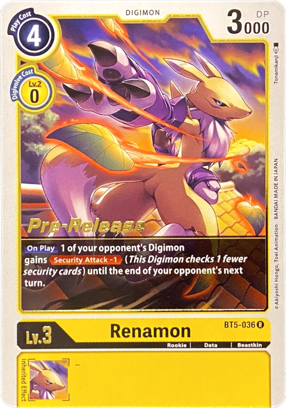 Renamon [BT5-036] [Promociones previas al lanzamiento de Battle of Omni] 