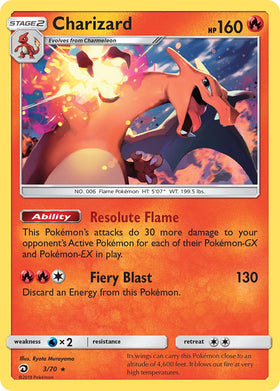 Charizard (3/70) (Let's Play, Eevee) (Exclusivo de la baraja temática) [Sol y Luna: Majestad de dragones] 