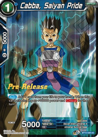 Cabba, Orgullo Saiyan (BT15-039) [Promociones previas al lanzamiento de Saiyan Showdown] 