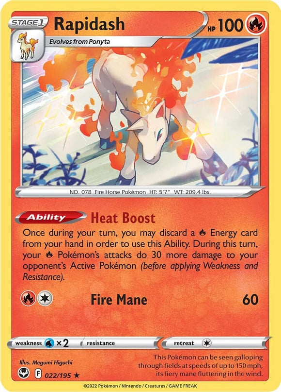 Rapidash (022/195) (Exclusivo del mazo temático) [Sword &amp; Shield: Silver Tempest] 