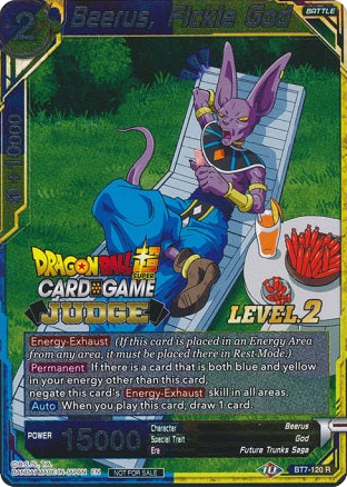 Beerus, dios voluble (nivel 2) (BT7-120) [Tarjetas de ascenso de juez] 