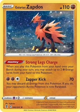 Zapdos de Galar (082/203) (Holograma cosmos) [Espada y escudo: cielos evolutivos] 