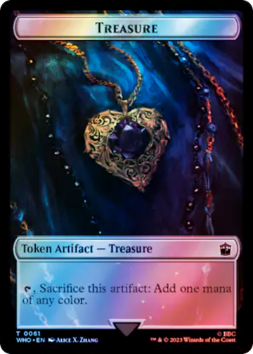 Alien Rhino // Treasure (0061) Double-Sided Token (Surge Foil) [Doctor Who Tokens] - 0