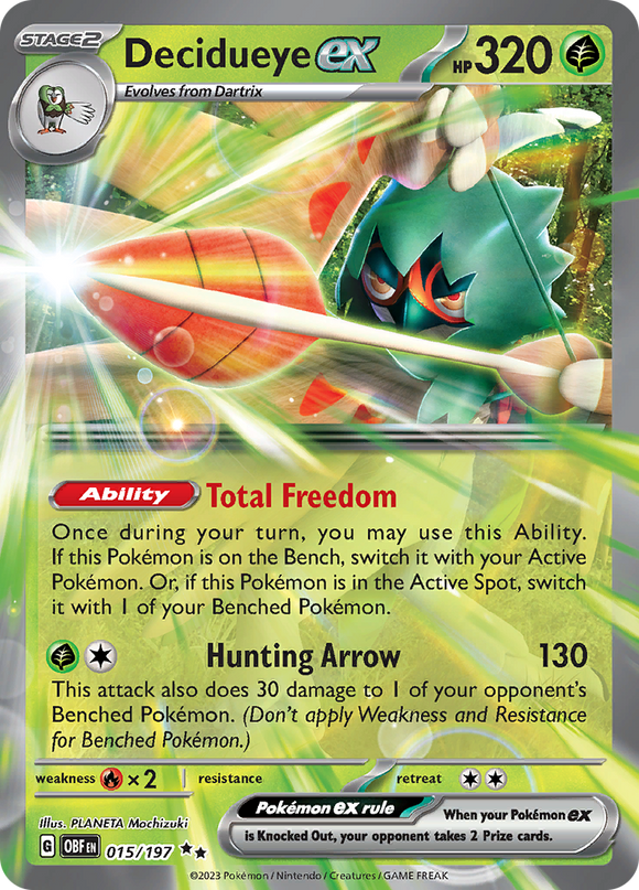 Decidueye ex (015/197) [Scarlet &amp; Violet: Llamas de obsidiana] 