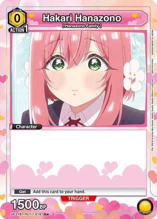 Hakari Hanazono (019) (Box Topper Foil) (UE21BT/RLY-1-019) - UE21BT The 100 Girlfriends Who Really Really Really Really REALLY Love You Foil