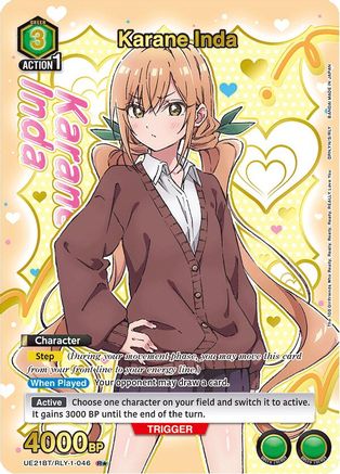 Karane Inda (046) (R*) (Box Topper Gold Foil) (UE21BT/RLY-1-046) - UE21BT The 100 Girlfriends Who Really Really Really Really REALLY Love You Foil