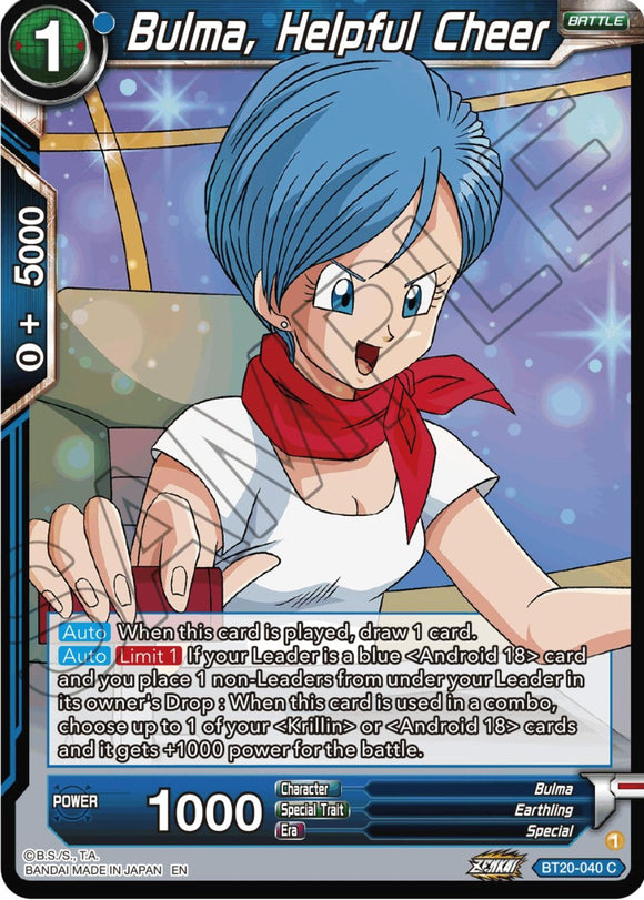 Bulma, Alegría Útil (BT20-040) [Poder Absorbido] 