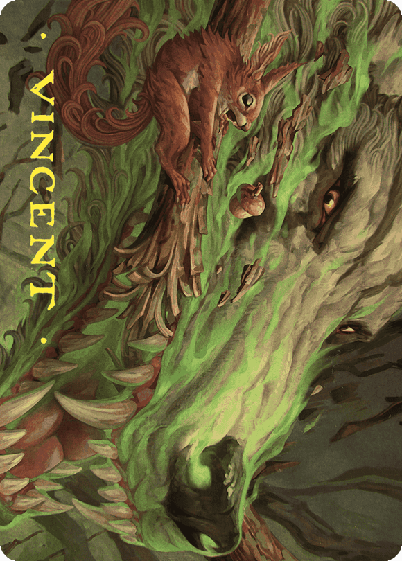 Tarjeta de arte de Emboscada saltando (firma estampada en dorado) [Serie de arte Wilds of Eldraine] 