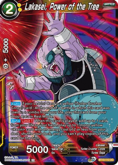 Lakasei, el poder del árbol (BT15-113) [Saiyan Showdown] 