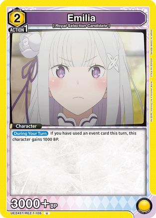 Emilia (105) (UE24ST/REZ-1-105) - UE24ST ReZERO Starting Life in Another World Starter Deck