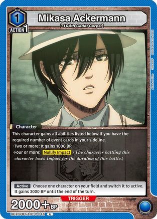 Mikasa Ackermann (046) (UEX07BT/AOT-2-046) - UEX07BT Attack on Titan Vol 2