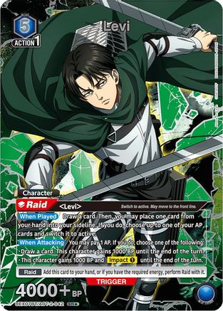Levi (042) (Box Topper Silver Foil) (UEX07BT/AOT-2-042) - UEX07BT Attack on Titan Vol 2 Foil