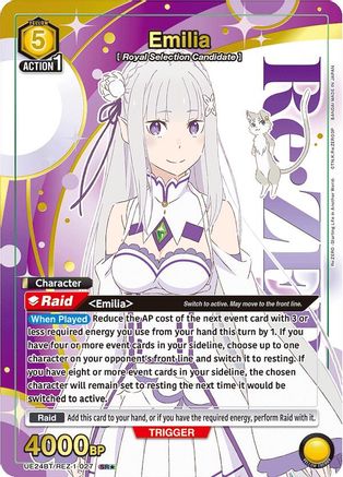 Emilia (027) (Box Topper Gold Foil) (UE24BT/REZ-1-027) - UE24BT ReZERO Starting Life in Another World Foil