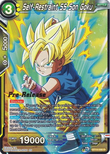 Autocontrol SS Son Goku (BT14-096) [Promociones de prelanzamiento de Cross Spirits] 