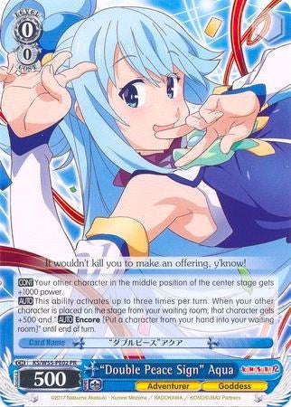 "Double Peace Sign" Aqua (KS/W55-PE02 PR) (Promo) [KonoSuba 2]