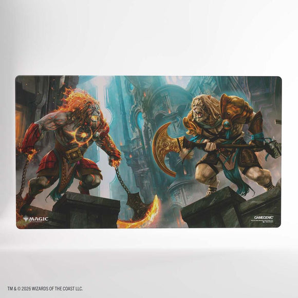 Magic: The Gathering Reality Fracture Shiny Playmat - Ajani, Path of Vengeance/Ajani, Counter Attack Leader - GameGenic Playmat