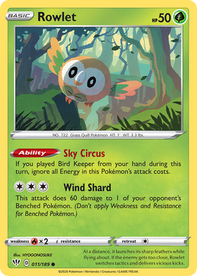 Rowlet (011/189) [Espada y escudo: oscuridad en llamas] 
