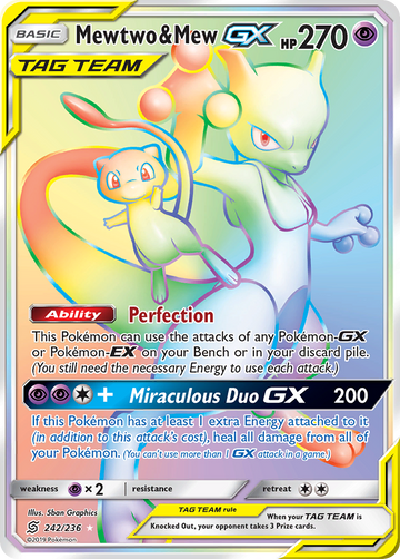 Mewtwo y Mew GX (242/236) [Sol y Luna: Mentes unificadas] 