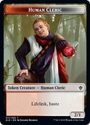 Human Cleric // Food (15) Double-Sided Token [Throne of Eldraine Tokens]-1