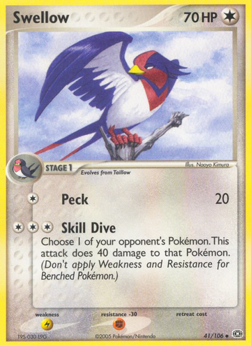 Swellow (41/106) [EX: Esmeralda] 