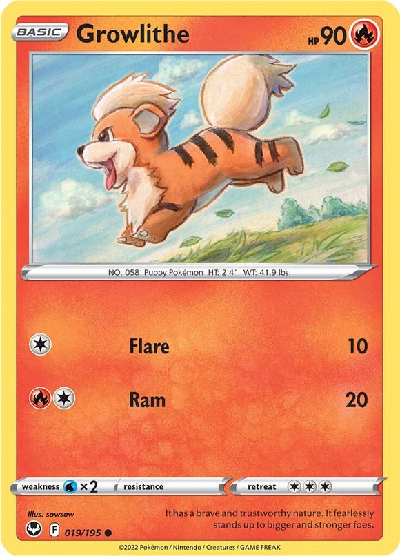 Growlithe (019/195) [Espada y escudo: Tempestad de plata] 