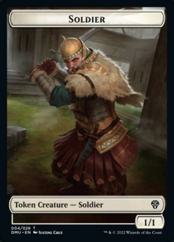 Ficha de doble cara de Soldado // Dragón [Dominaria United Tokens] 