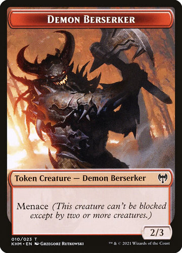 Dwarf Berserker // Demon Berserker Double-Sided Token [Kaldheim Tokens] - 0