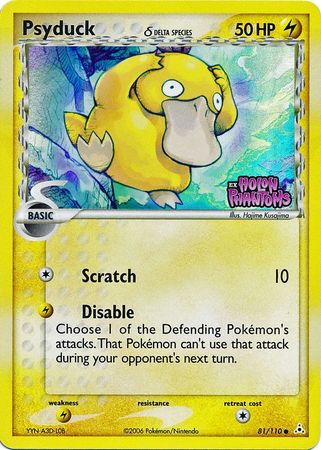 Psyduck (81/110) (Especie Delta) (Estampado) [EX: Fantasmas Holónicos] 