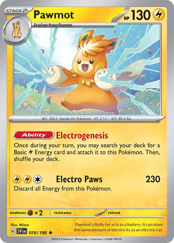 Pawmot (076/198) (Exclusiva de la baraja temática) [Scarlet &amp; Violet: Base Set] 