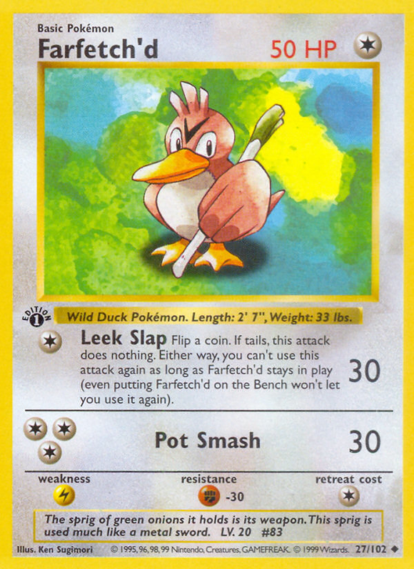 Farfetch'd (27/102) (Shadowless) [Caja base 1.ª edición] 