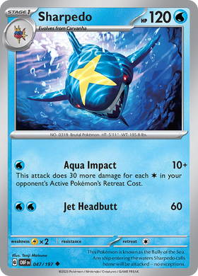 Sharpedo (047/197) [Scarlet &amp; Violet: Llamas de obsidiana] 