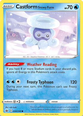 Castform Forma nevada (034/198) [Espada y escudo: Reinado escalofriante] 