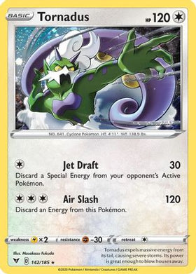 Tornadus (142/185) (Holo cosmos) [Espada y escudo: voltaje vívido] 