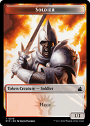 Ficha de doble cara de caballero elfo y soldado [Fichas remasterizadas de Rávnica] -2