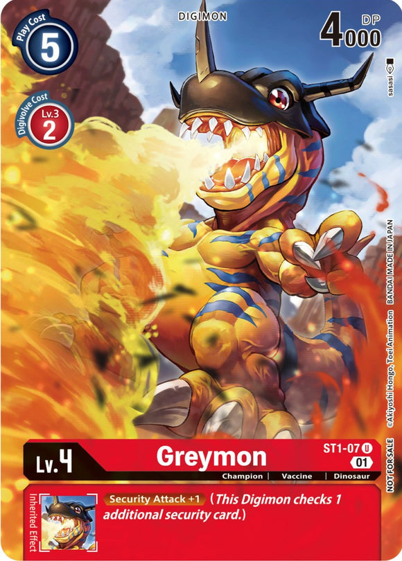 Greymon [ST1-07] (paquete de prelanzamiento de la fase dimensional) [Mazo inicial: cartas promocionales de Gaia Red] 