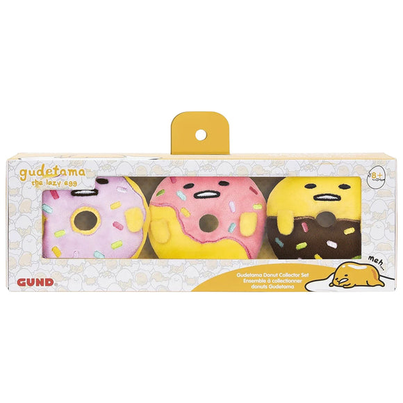 GUND Sanrio Gudetama Donut Collector Set of Three 3.5" Plush Toy