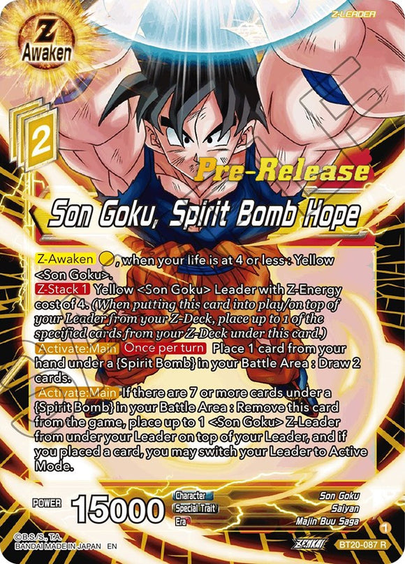 Son Goku, Spirit Bomb Hope (BT20-087) [Promociones de prelanzamiento de Power Absorbed] 