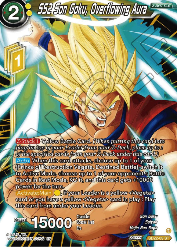SS2 Son Goku, Aura desbordante (Exclusivo del mazo inicial) (SD22-03) [Poder absorbido] 